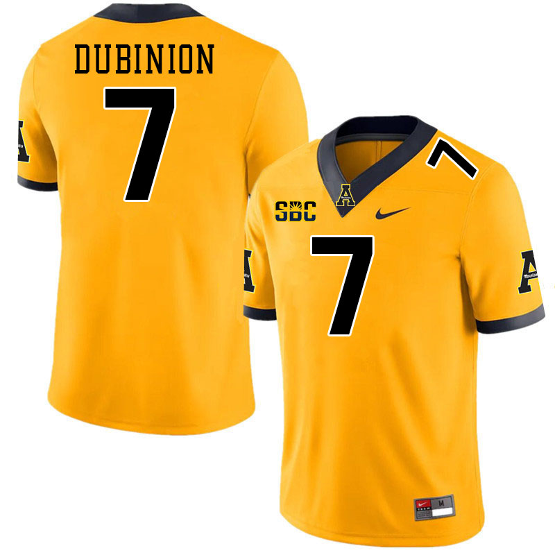 Appalachian State Mountaineers #7 Rashod Dubinion College Football Jerseys-Gold